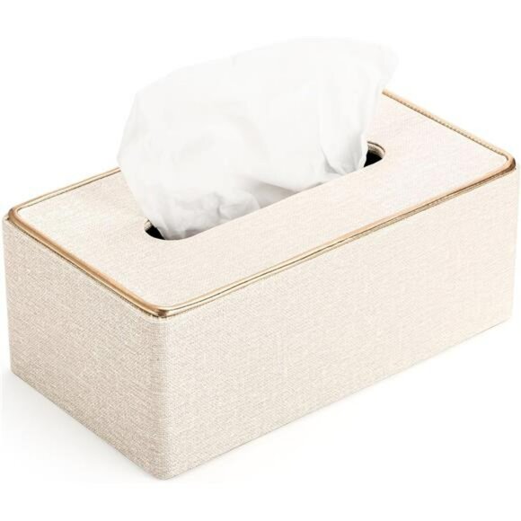 Rectangular leather tissue box cover decorative tissue holder home office car - Picture 1 of 8